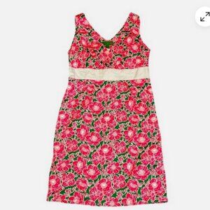 Island Republic Sleeveless Pink Green Floral Dress Size 12